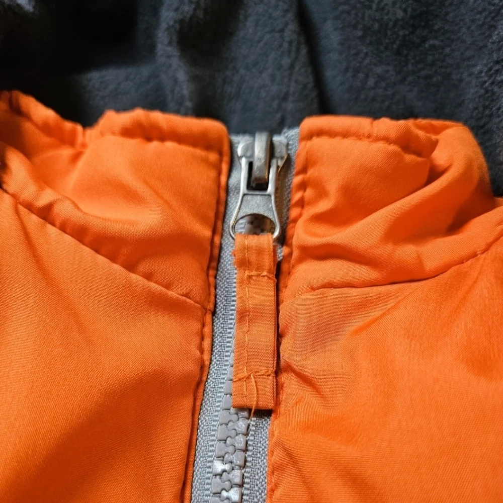Boys Xtreme Hooded Winter Puffer Sz 4, Orange Retro Colorful Colorblock 90s/00s